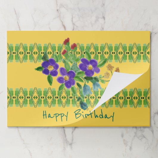 金ゴールド紫と緑 ペーパーパッド (折り畳み)