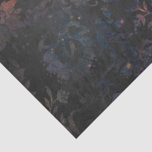 金ゴールド紫と黒の切り離しのステンシルフラワーズ 薄葉紙 (詳細)