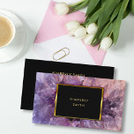 金ゴールド紫のアメジスト宝石の宝庫。 名刺<br><div class="desc">高度なスタイリッシュオリジナルプロフェッショナルスタイル。紫エレガントの宝石と金ゴールドの黒フレームデザイン。あなたは簡単に文字を変更できる。要もし連絡救済して下さい。</div>