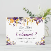 金ゴールド紫のフローラは私の花嫁になる 招待状 (スタンド正面)