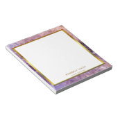 金ゴールド紫アメジスト宝石鉱物パーソナライズされた ノートパッド (アングル)