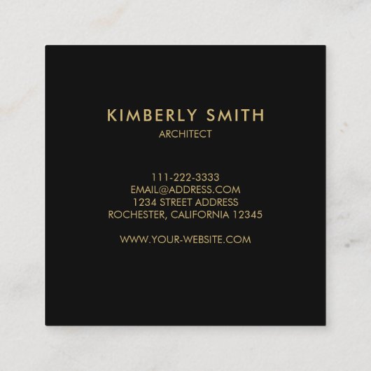 金ゴールド紫アメジスト宝石 スクエア名刺 (裏面)