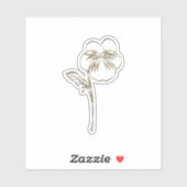 金ゴールド紫パンジーの花 シール (シート)