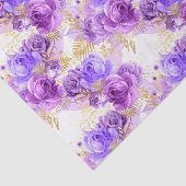 金ゴールド紫フローラバラパターンパーティー組織 薄葉紙 (詳細)