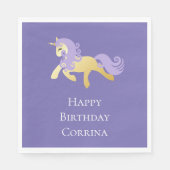 金ゴールド紫ユニコーン スタンダードランチョンナプキン (正面)