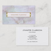 金ゴールド紫石英宝石地形 名刺 (正面/裏面)