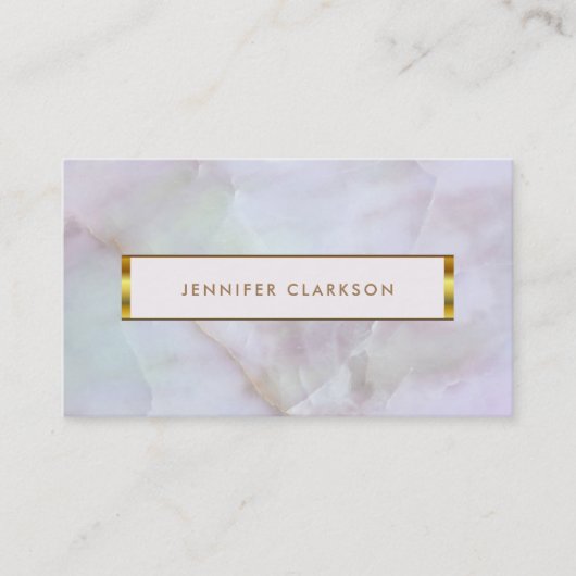 金ゴールド紫石英宝石地形 名刺 (正面)