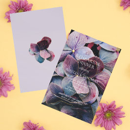 金ゴールド紫紫紫紫陽花結婚のリハーサルディナー 招待状