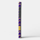 金ゴールド紫色のアールデコ幾何学的パターンのパーソナライズ Case-Mate iPhoneケース (裏面 / 左)