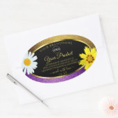 金ゴールド紫色のメタリックブラック製品ラベルの追加ロゴ 楕円形シール (封筒)