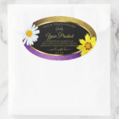 金ゴールド紫色のメタリックブラック製品ラベルの追加ロゴ 楕円形シール (バッグ)