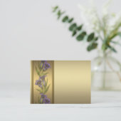 金ゴールド紫色の名刺 名刺 (スタンド正面)