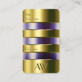 金ゴールド紫色の液体フェイク版木、銅版、版画文字 名刺 (正面)