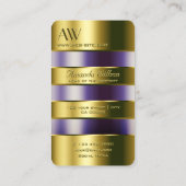 金ゴールド紫色の液体フェイク版木、銅版、版画文字 名刺 (裏面)