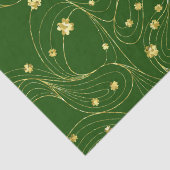 金ゴールド細い線とアイルランドのシャムロックと緑 薄葉紙 (詳細)