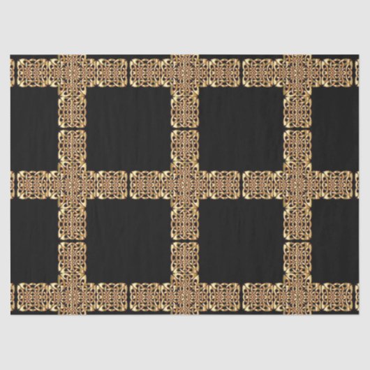 金ゴールド細胞交差ティッシュペーパー 薄葉紙 (正面)