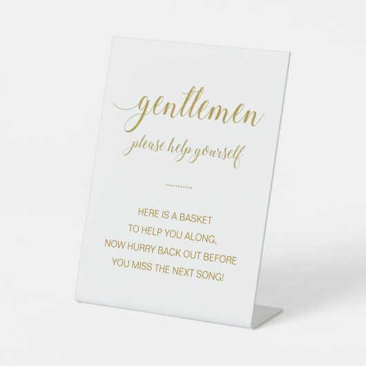 金ゴールド紳士バスケットエレガントな結婚式 台座サイン (正面)