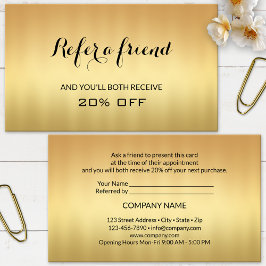 金ゴールド紹介で友人の名刺を知らせる 紹介カード