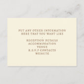 金ゴールド結婚が詳細をRSVPエンクロージャに接続 エンクロージャーカード (裏面)