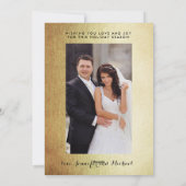 金ゴールド結婚したとスクリプメリート2フォトホリデーカード シーズンカード (裏面)