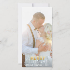 金ゴールド結婚したクリスマスファースト | 写真の追加 シーズンカード