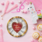 金ゴールド結婚とレッド ペーパープレート (パーティー)