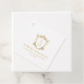 金ゴールド結婚のイニシャルとフローラ結婚クレスト フェイバータグ (インサイチュ)