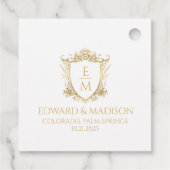 金ゴールド結婚のイニシャルとフローラ結婚クレスト フェイバータグ (裏面)