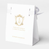 金ゴールド結婚のイニシャルとフローラ結婚クレスト フェイバーボックス (裏面サイド)