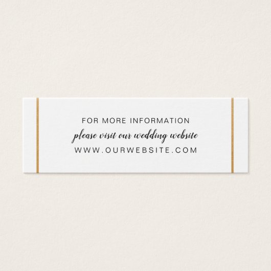 金ゴールド結婚のウェブサイトまたは情報カード (正面)