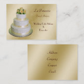 金ゴールド結婚のケーキメーカー名刺 名刺 (正面/裏面)