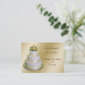 金ゴールド結婚のケーキメーカー名刺 名刺 (スタンド正面)