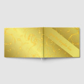 金ゴールド結婚のゲストブック、テンプレート美 ゲストブック (全面)