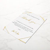 金ゴールド結婚のジオメ感謝していトリユー表カード 箔招待状 (回転した状態)
