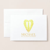 金ゴールド結婚のスーツパーソナライズされたの求人者案 箔カード (封筒付き正面)