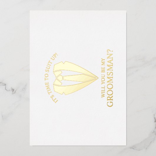 金ゴールド結婚のスーツパーソナライズされたの求人者案 箔招待状 (正面)