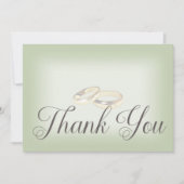 金ゴールド結婚のセージの結婚リングや輪 サンキューカード (正面)