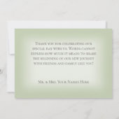 金ゴールド結婚のセージの結婚リングや輪 サンキューカード (裏面)