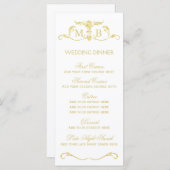 金ゴールド結婚のディナーテンプレートセット メニュー (正面/裏面)