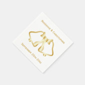 金ゴールド結婚のナプキンズベルとリボン スタンダードカクテルナプキン (角)