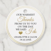 金ゴールド結婚のハートが最も暖か感謝していい |ありがとうございます フェイバータグ (正面)