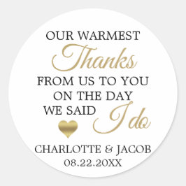 金ゴールド結婚のハートが最も暖か感謝していい |ありがとうございます ラウンドシール