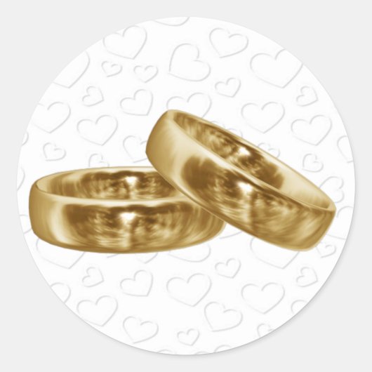 金ゴールド結婚のバンドスティッカー ラウンドシール (正面)