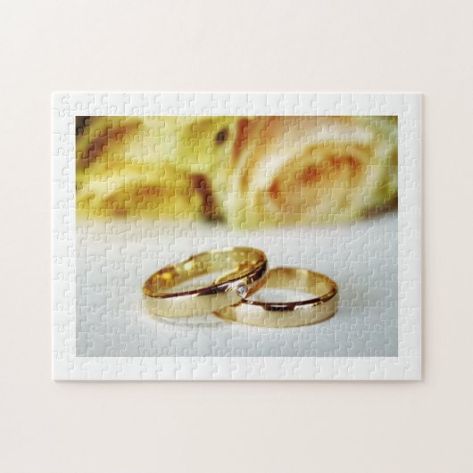 金ゴールド結婚のバンド ジグソーパズル (横)