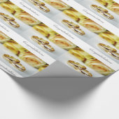 金ゴールド結婚のバンド ラッピングペーパー (コーナー)