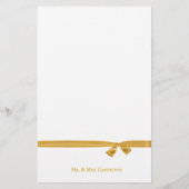 金ゴールド結婚のバンド(金ゴールドリボン付き) 便箋 (裏面)