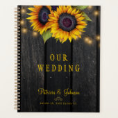 金ゴールド結婚のヒマワリパーソナライズされた プランナー手帳 (正面)