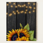 金ゴールド結婚のヒマワリパーソナライズされた プランナー手帳 (裏面)