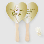 金ゴールド結婚のファンの持ち持ちことわざ ハンドファン (正面&裏面)