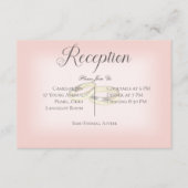 金ゴールド結婚のブルーウェディングレセプションでのリングや輪 エンクロージャーカード (正面)